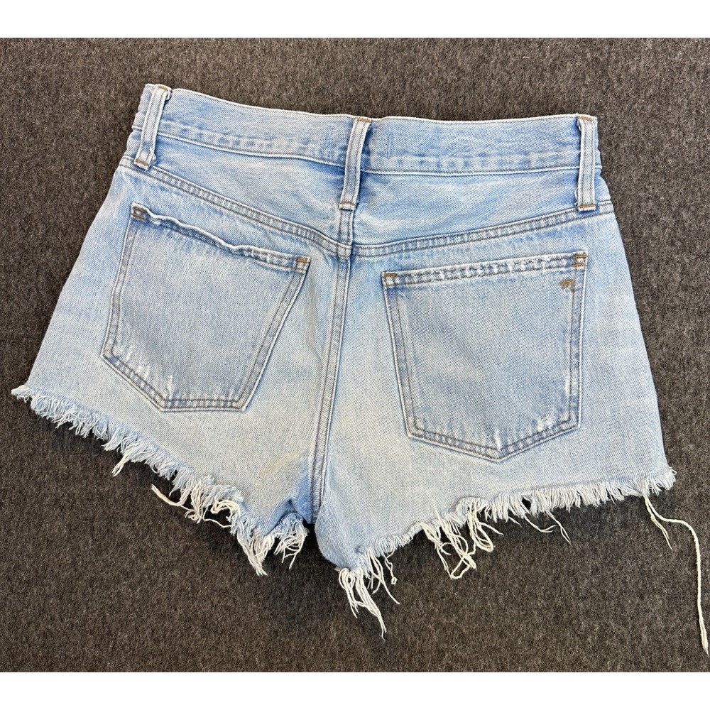 Madewell Relaxed Denim Shorts in Cedarcroft Wash Blue Cut off Distressed Size 25 - Picture 11 of 16
